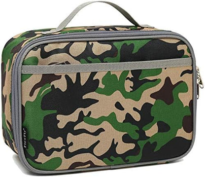 FlowFly Kids Lunch Box Insulated Soft Bag Mini Cooler Back to School Thermal Meal Tote Kit for Girls, Boys, Black