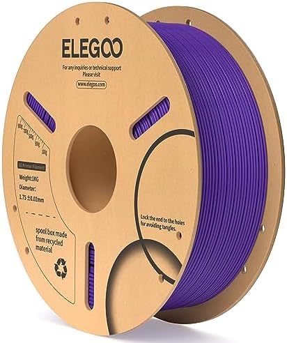 ELEGOO PLA Filament 1.75mm Black 1KG,3D Printer Filament Dimensional Accuracy +/- 0.02mm,1kg Cardboard Spool(2.2lbs) 3D Printing Filament Fits for Most FDM 3D Printers