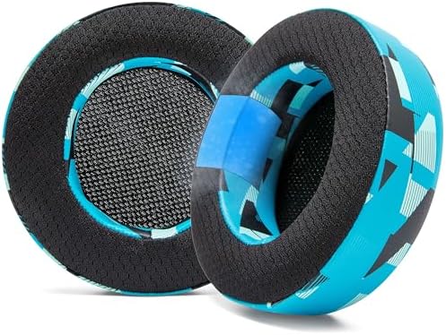 WC Freeze Virtuoso - Hybrid Fabric Cooling Gel Replacement Earpads for Corsair Virtuoso Gaming Headset, Made by Wicked Cushions, Improved Durability, Thickness and Sound Isolation | 90s White
