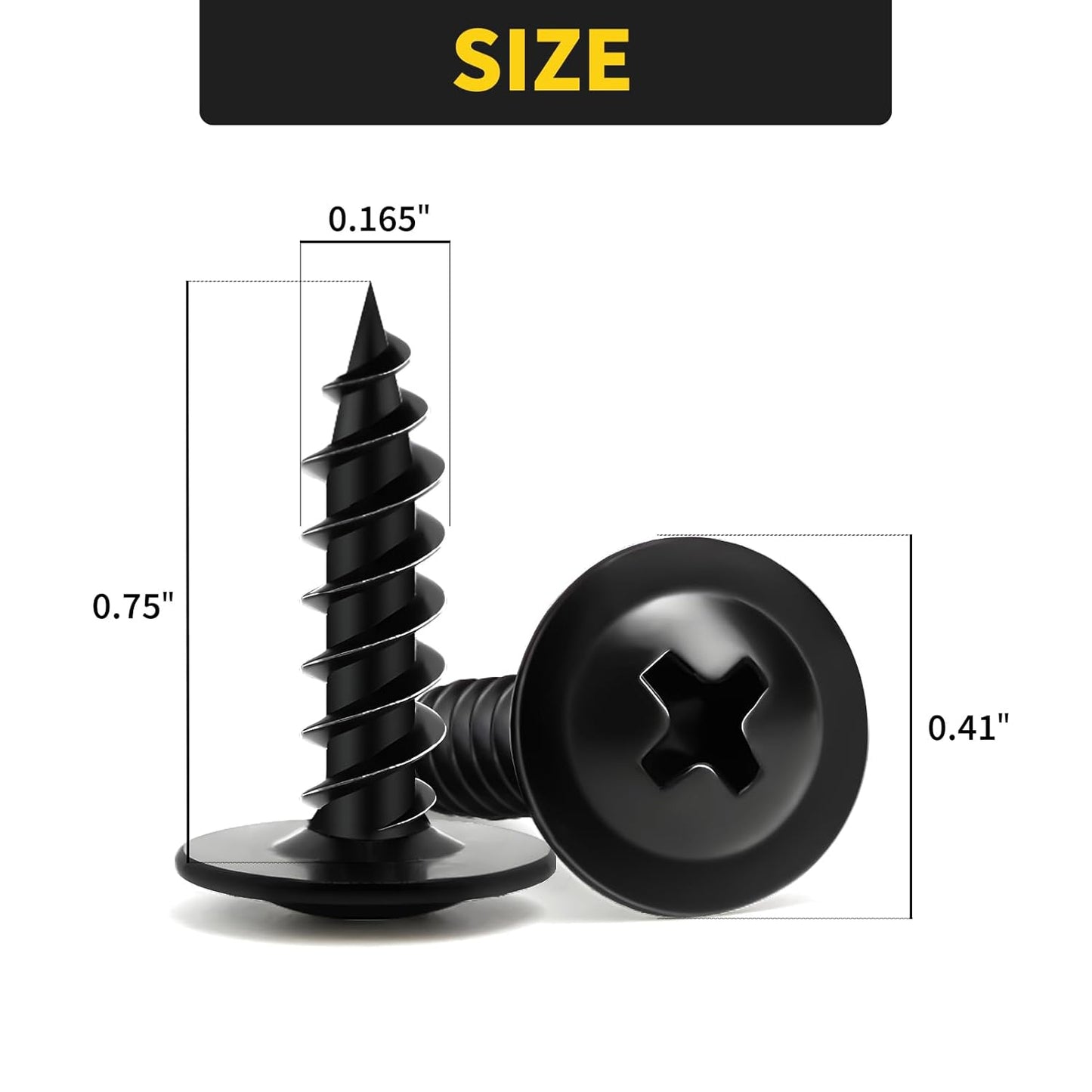 Wood Screws Assortment Kit, FIXLINK 220 PCS High Hardness Truss Head Black Wood Screws Set, Phillips Drive Assorted Screws, Contain 8 Size (,2”,1-5/8”,1-1/2”,1-1/4”,1”,3/4”,5/8”,1/2”), Black