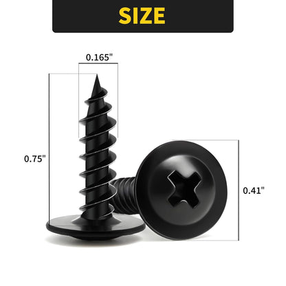 Wood Screws Assortment Kit, FIXLINK 220 PCS High Hardness Truss Head Black Wood Screws Set, Phillips Drive Assorted Screws, Contain 8 Size (,2”,1-5/8”,1-1/2”,1-1/4”,1”,3/4”,5/8”,1/2”), Black