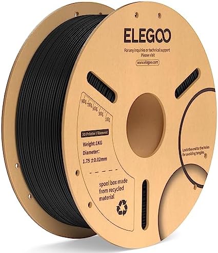 ELEGOO PLA+ Filament 1.75mm Black 4KG, PLA Plus 3D Printer Filament, Dimensional Accuracy +/- 0.02 mm, Tough & High Strength, Fit for Most FDM Printers(1KG/Spool, 2.2 lbs)