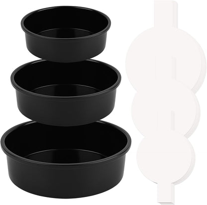 Purilite Select 3-Pack 8-Inch High Carbon Steel Cake Pans with 100 Parchment Papers