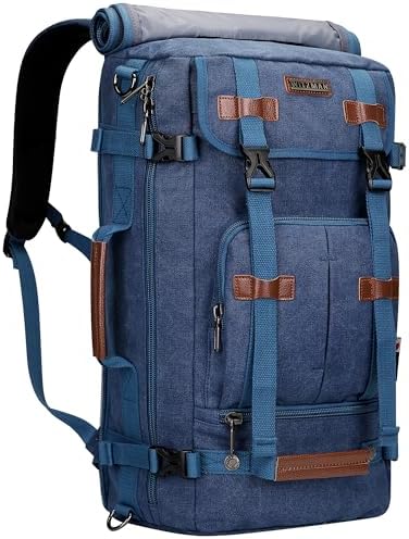 WITZMAN Canvas Backpack Vintage Travel Backpack Large Laptop Bags Convertible Shoulder Rucksack