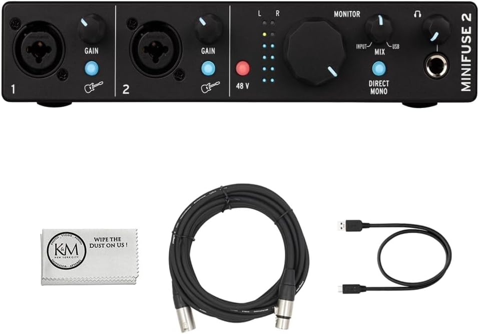 Arturia MINIFUSE2WH Minifuse2 Compact USB Interface White | White, 2 inputs, USB-C audio interface, 24-bit/192kHz, Preamps, Software bundle