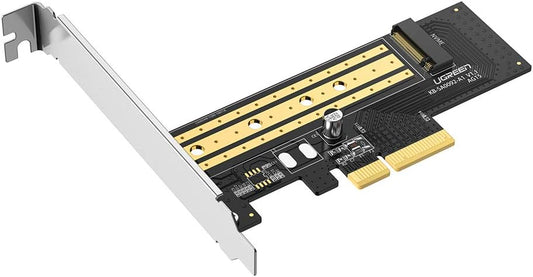 UGREEN M.2 NVME PCIe 3.0 X4 X8 X16 Adapter Card, Support M Key and B+M Key SSD 2280 2260 2242 2230 Size, Include Install Tool, Not for SATA SSD