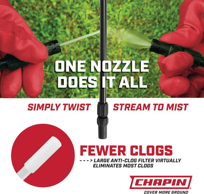 Chapin 1-Gallon Garden Pump Sprayer – Handheld Pressure Sprayer with Anti-Clog Filter and Adjustable Nozzle