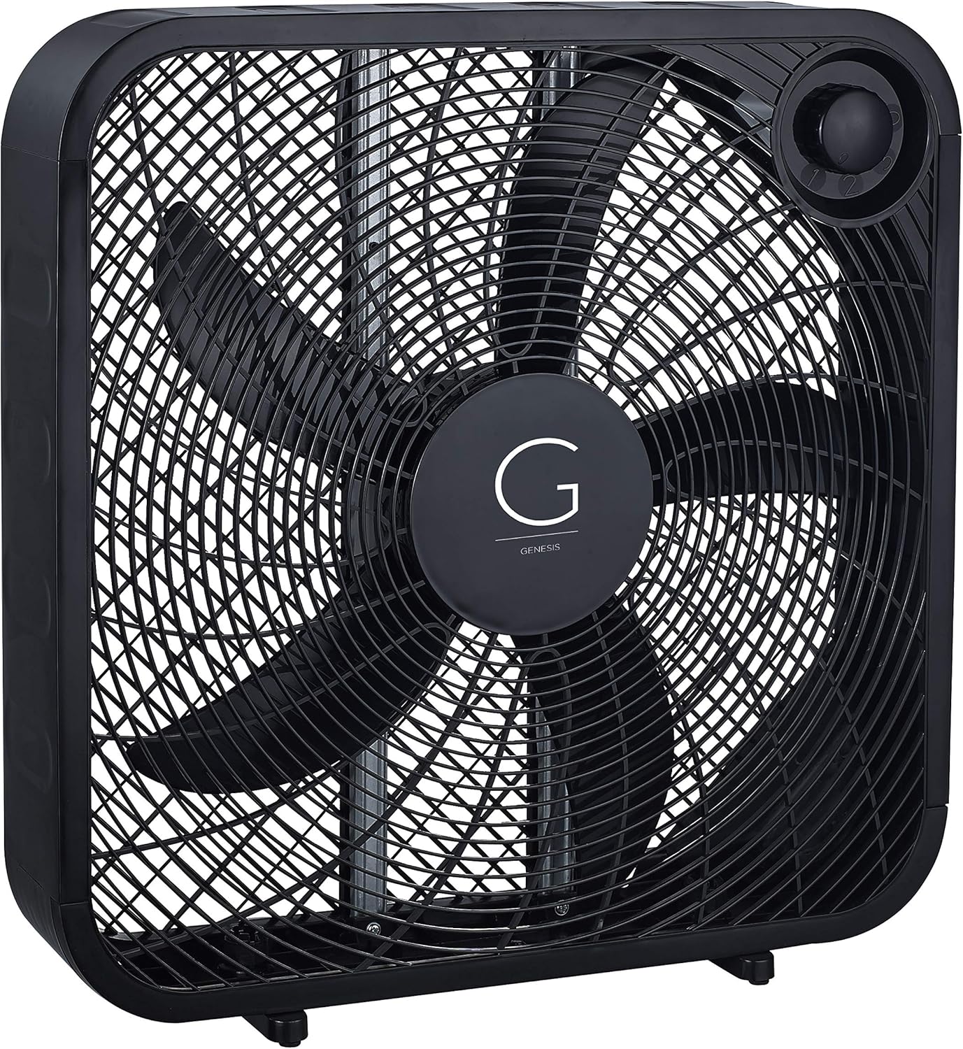 20" Box Fan, 3 Settings, Max Cooling Technology, Carry Handle, Black (G20BOX-BLK)