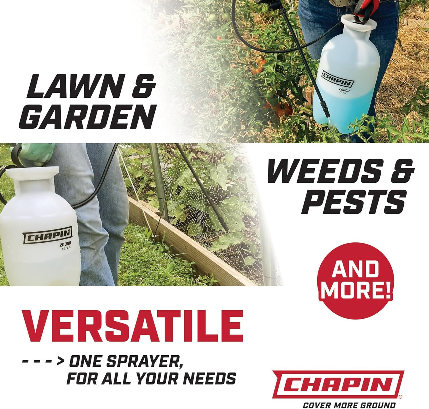 Chapin 1-Gallon Garden Pump Sprayer – Handheld Pressure Sprayer with Anti-Clog Filter and Adjustable Nozzle