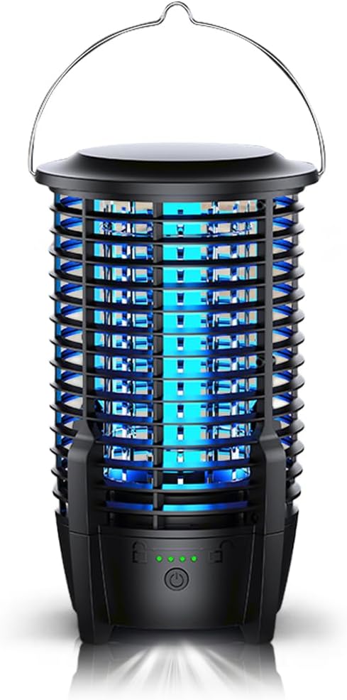 Bug Mosquito Zapper Outdoor with Light, High Powered Mosquito Zappers Killer, Waterproof Insect Fly Zapper Mosquito Trap Outdoor, Mosquito Lamp Bulb, Insect Killer for Home Garden Backyard, Camping