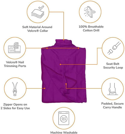 Cat-in-the-Bag Cozy Comfort Carrier - Small Caramel Pet Carrier for Cat and Cat Restraint for Medication Administration, Nail Clipping, Travel, Vet Visits, and Dental Care