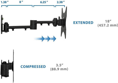 Mount-It! TV Wall Mount Bracket | Quick Release | Full Motion Swing Out Tilt Swivel | Articulating Arm for 13-42" Flat Screens and Monitors | VESA 75 to 200 | 44 Pound Capacity | Anti-Theft Locking