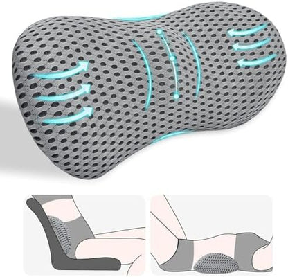 Lumbar Support Pillow for Lower Back Pain Relief – Ergonomic Streamline Memory Foam Cushion for Office Chair, Car Seat, Bed, and Sleeping – Ideal for Drivers and Office Workers (Black)