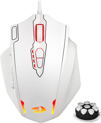 Redragon M913 Impact Elite Wireless Gaming Mouse, 16,000 DPI Wired/Wireless RGB Mouse with 16 Programmable Buttons, 45 Hr Battery and Pro Optical Sensor, 12 Side Buttons MMO Mouse