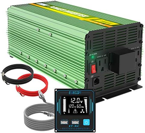 EDECOA 3000 Watt Power Inverter DC 12V to AC 110V 120V 3000W Converter for Car Truck RV with LCD and Dual USB Romte Controller (ETRC Remote)