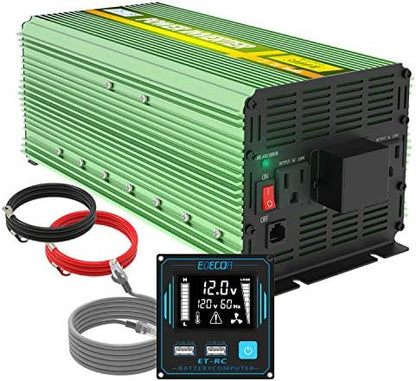 EDECOA 3000 Watt Power Inverter DC 12V to AC 110V 120V 3000W Converter for Car Truck RV with LCD and Dual USB Romte Controller (ETRC Remote)