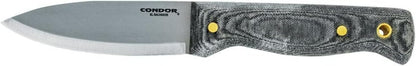 Condor Tool & Knife Bushlore 4.375-Inch Drop Point Blade, Handle with Leather Sheath, Plain