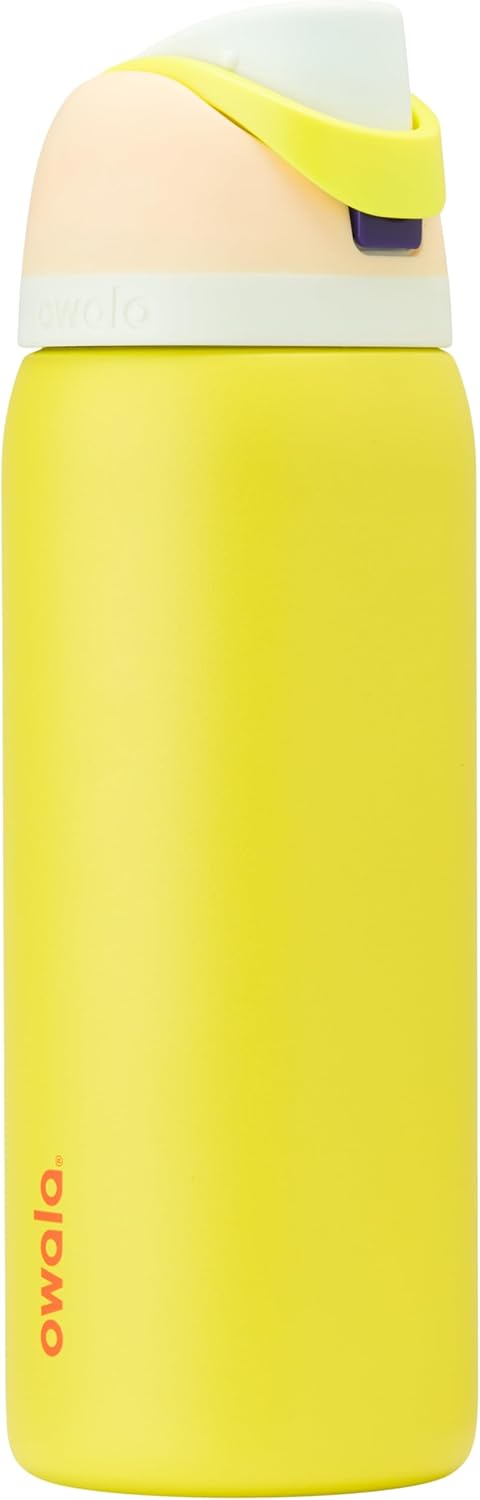 Owala FreeSip Insulated Stainless Steel Water Bottle with Straw for Sports and Travel, BPA-Free, 24-oz, Very, Very Dark