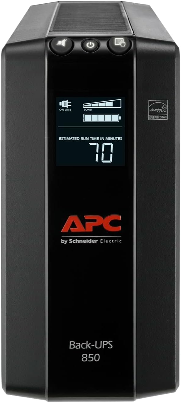 APC 1500VA UPS Battery Backup & Surge Protector, APC UPS Back-UPS Pro (BX1500M)
