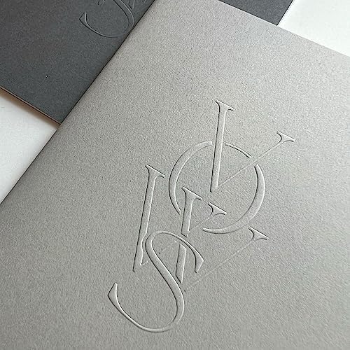 SOLE PAPER CO. Embossed Vow Books, His & Her Unisex, Vow Renwal, Bride & Groom, Wedding Vow Books, Couples Books, Hand Crafted Modern Books (Vellum)