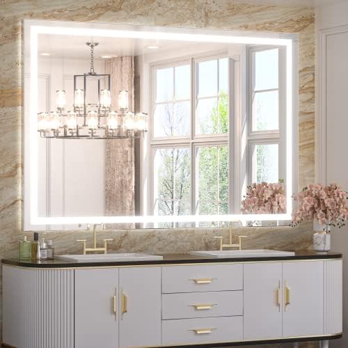 TETOTE 36 x 28 Bathroom LED Mirror Bedroom LED Mirror Fashion Style Vanity Makeup Mirror Dimmable Anti-Fog Wall Mounted Birthday Gift Housewarming Gift Wedding Gift