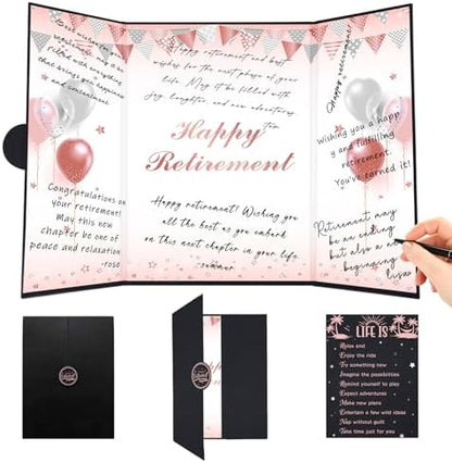 Roetyce Retirement Party Decorations, Funny Retirement Guest Book Alternative, Hapyy Retirement Decorations, Best Retirement Gifts for Women Men, Retirement Signature Board Book, Jumbo Retirement Card