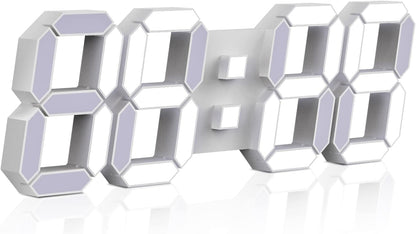 EDUP HOME 3D LED Wall Clock Desk Alarm Clock 7 Colors 9.7" with Remote Control, Digital Alarm Clock Adjustable Brightness Timer 12/24 Hr Time/Date/Temperature for Kid Bedroom/Kitchen/Office