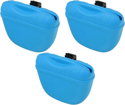 SagaSave Dog Treat Pouch for Training Silicone, Magnetic Closure Opening Portable Dog Treat Bag for Dog Training 3PCS Green