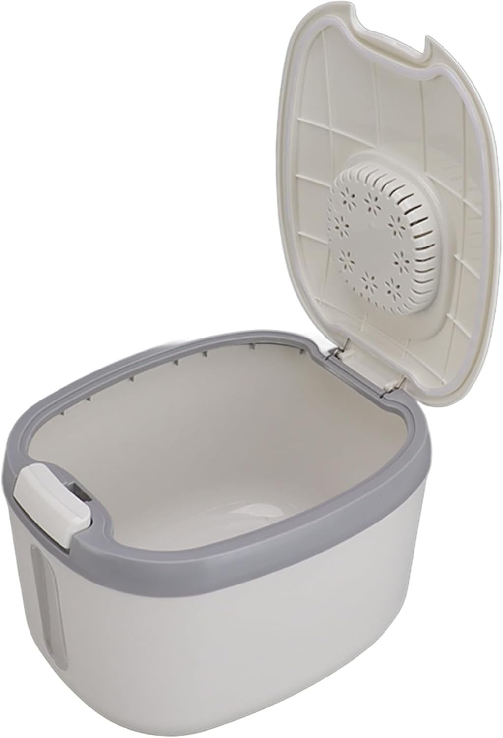 Rice Container, Bug Proof Rice Storage Bin, Odorless Airtight Rice Box with Clear Window for Grains Sugar Flour (S Gray (5kg/11.0lb))