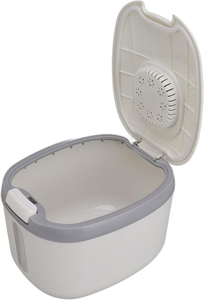 Rice Container, Bug Proof Rice Storage Bin, Odorless Airtight Rice Box with Clear Window for Grains Sugar Flour (S Gray (5kg/11.0lb))