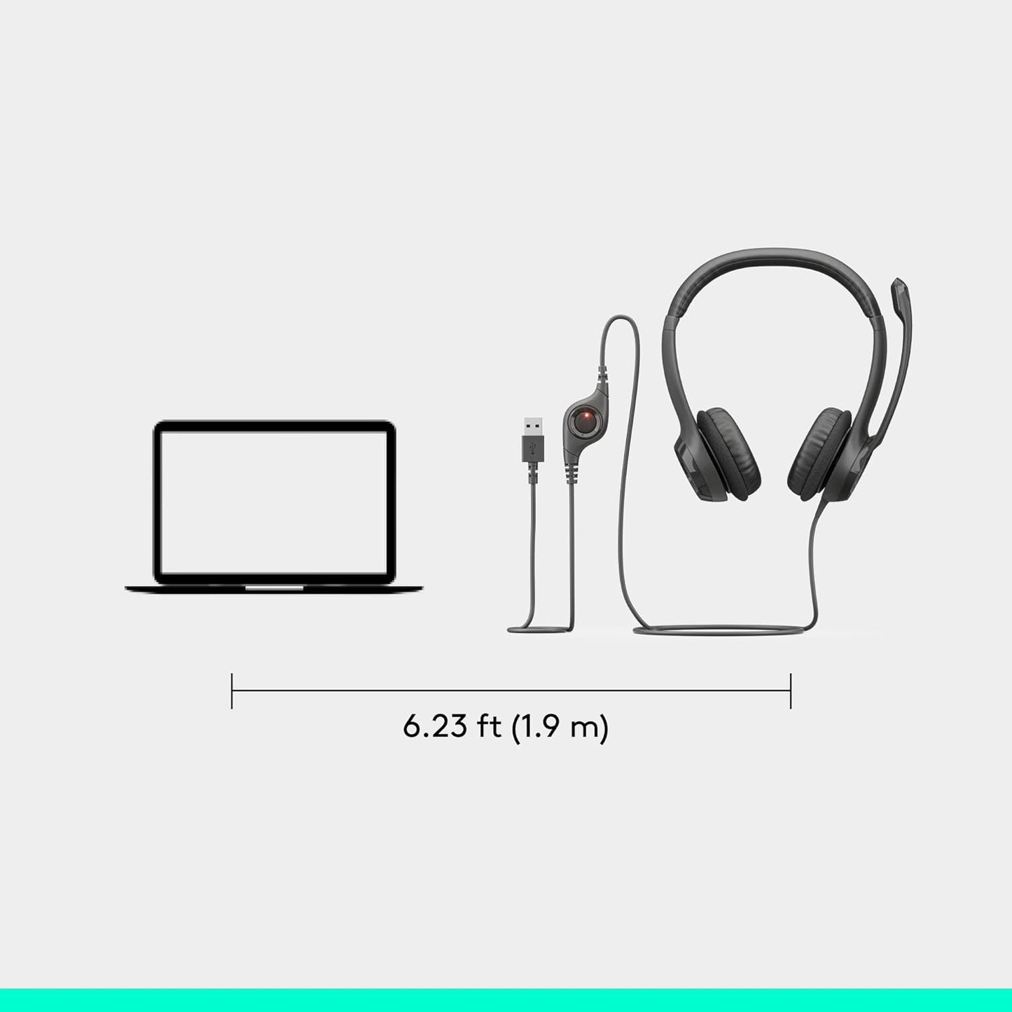 Logitech Zone 301 Wireless Bluetooth Headset with Noise-Canceling Microphone, Compatible with Windows, Mac, Chrome, Linux, iOS, iPadOS, Android – Graphite