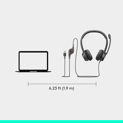 Logitech Zone 301 Wireless Bluetooth Headset with Noise-Canceling Microphone, Compatible with Windows, Mac, Chrome, Linux, iOS, iPadOS, Android – Graphite