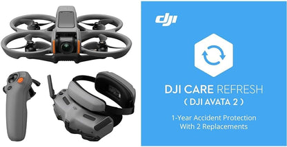 DJI Avata 2 Fly More Combo (3 Batteries), FPV Drones with Camera for Adults 4K, Immersive Experience, One-Push Acrobatics, Built-in Propeller Guard, 155° FOV, Drone Compliant with FAA Remote ID