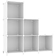 C&AHOME Cube Storage Organizer, 6-Cube Shelves Units, Closet Cabinet, DIY Plastic Modular Book Shelf, Ideal for Bedroom, Living Room, Office, 36.6" L x 12.4" W x 36.6" H Milky UPCS06M