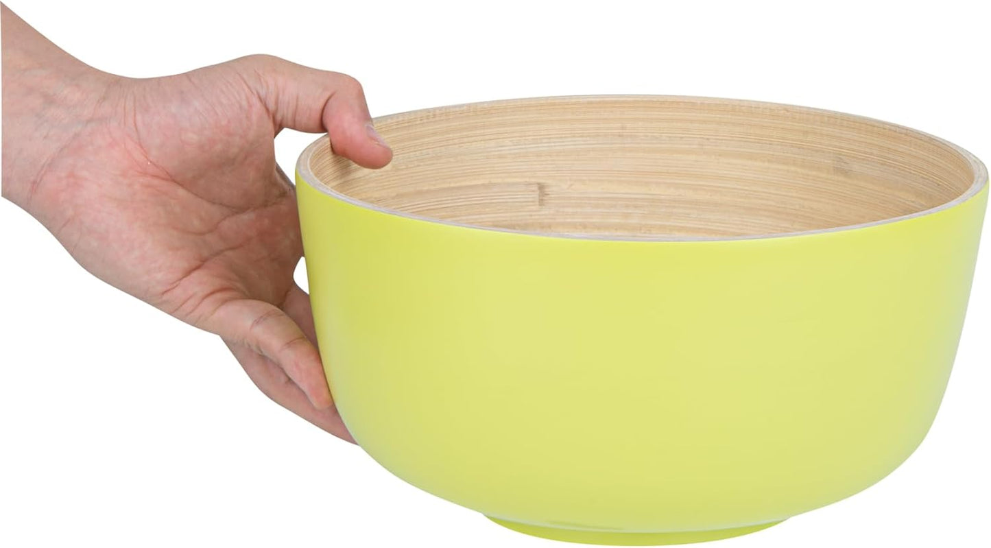 Restaurantware-Bambuddha 51 Ounce Extra Large Salad Bowl, 1 Heavy-Duty Round Salad Bowl - Sustainable, Reusable, Blue Bamboo Serving Dish, for Serving Salads, Fruits, and Appetizers