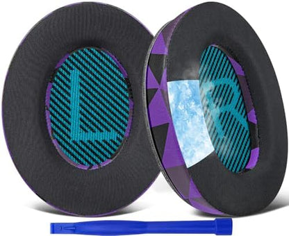 SoloWIT Earpads Cushions for Bose Headphones, Replacement Ear Pads for Bose QuietComfort 15 QC15 QC25 QC2 QC35/Ae2 Ae2i Ae2w/SoundTrue & SoundLink Around-Ear Series - QC25 PL Black&Blue