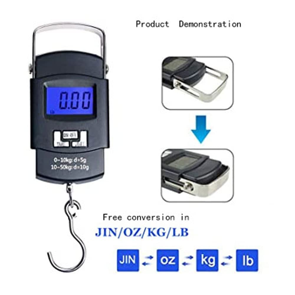 Luggage Scale with Battery Automatic Reading, Many Ways of use, Accurate Numbers, The Perfect Multifunctional Scale, a Good Helper for Your Travel and Fishing