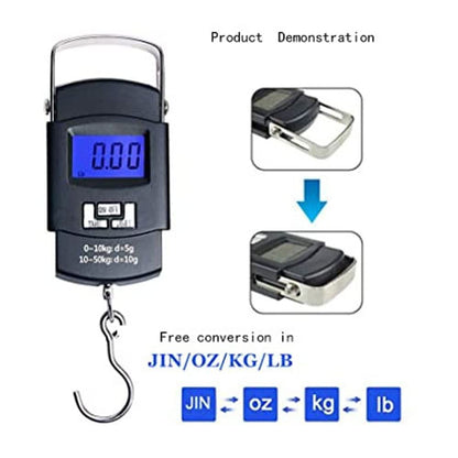 Luggage Scale with Battery Automatic Reading, Many Ways of use, Accurate Numbers, The Perfect Multifunctional Scale, a Good Helper for Your Travel and Fishing
