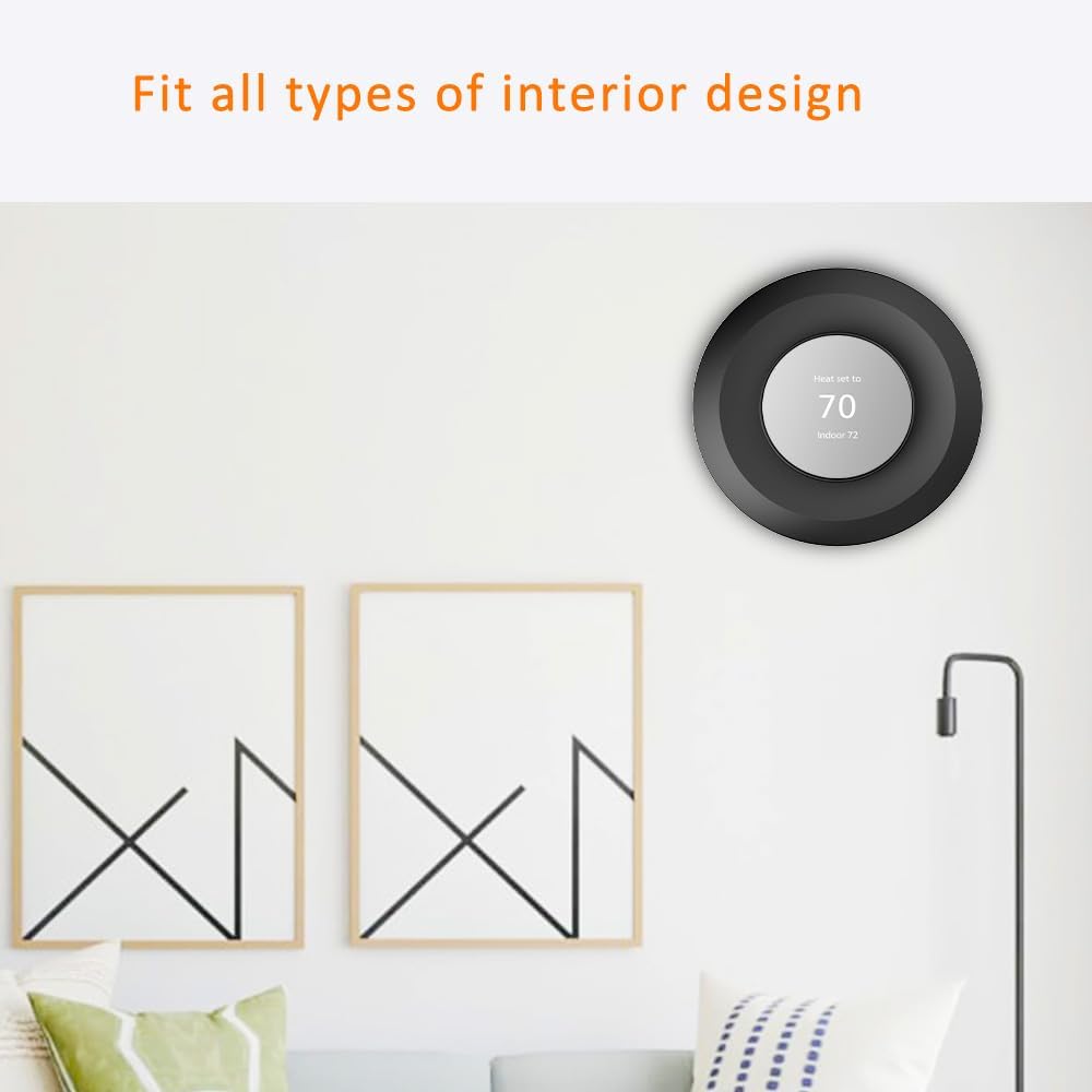 Wall Plate Made for The Nest Thermostat 2020 | Google Nest Thermostat Trim Kit Accessory | Easy Installation | Black