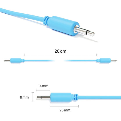 ExcelValley - Mono Modular Patch Cables TS 3.5mm 1/8 inch Eurorack Synthesizer [10-Pack | 20 cm - 7.87"]