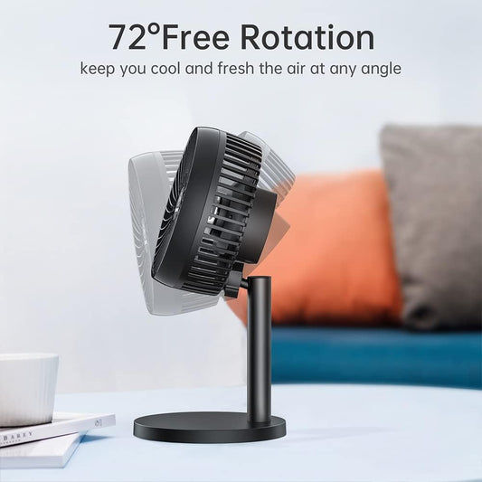 6 Inch Desk USB Fan with 4 Speeds - Adjustable Height, 72° Rotation, Quiet Table Fan for Home Office Cooling