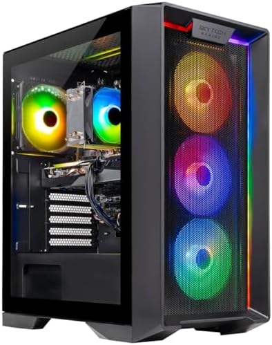 Skytech Nebula Gaming PC Desktop, Intel i5 14400F 2.5 GHz (4.7GHz Turbo), NVIDIA RTX 5060 8GB, 1TB NVMe SSD, 16GB DDR5 RAM 6000, 650W Gold PSU, Wi-Fi, Win 11