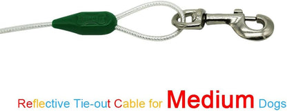 Petest 25ft Reflective Tie-Out Cable for Small Dogs Up to 35 Pounds
