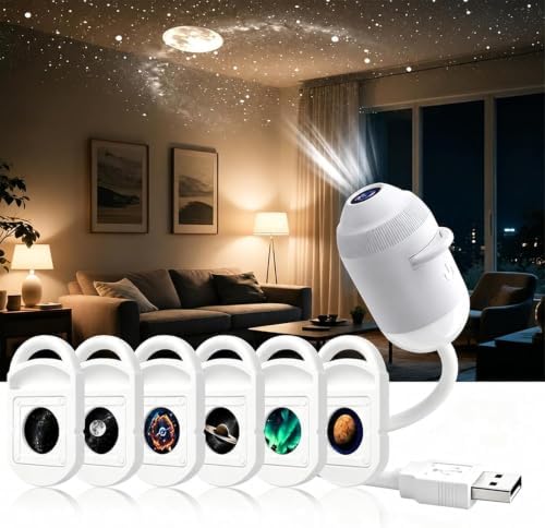 2-in-1 HD Galaxy 5D Holographic Night Light Projector,360°USB Plug and Play
