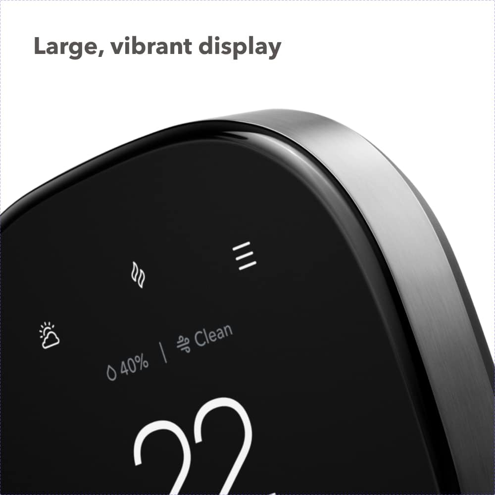 ecobee New Smart Thermostat Premium with Smart Sensor and Air Quality Monitor - Programmable Wifi Thermostat - Works with Siri, Alexa, Google Assistant