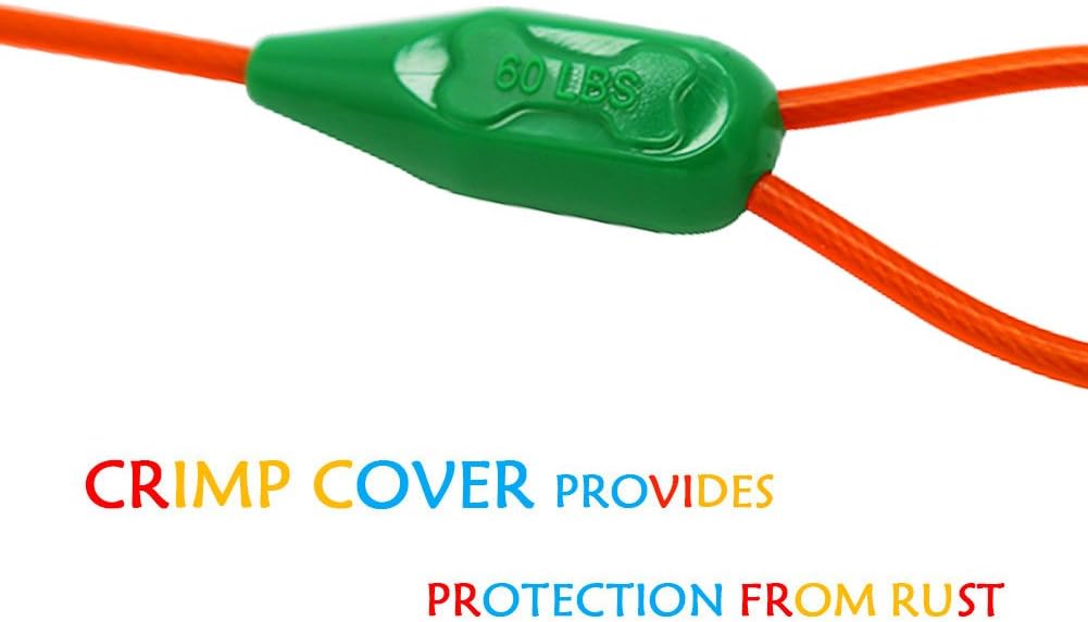 Petest 25ft Reflective Tie-Out Cable for Small Dogs Up to 35 Pounds