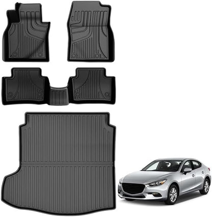 AOMSAZTO Floor Mats & Trunk Mat for 2024 2025 Chevy Equinox EV (Non Fuel),TPE All Weather Protection 2 Rows Car Floor Liners with Cargo Liner for Chevrolet Equinox EV (Non Fuel)