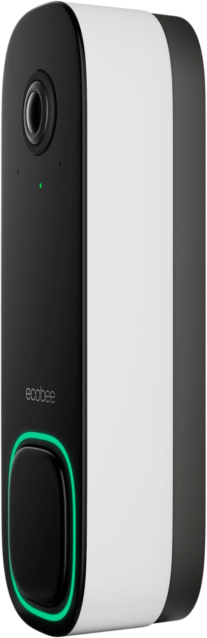 ecobee Smart Video Doorbell Camera (Wired) - with Industry Leading HD Camera, ecobee Smart Security, Night Vision, Person and Package Sensors, 2-Way Talk, and Video & Snapshot Recording