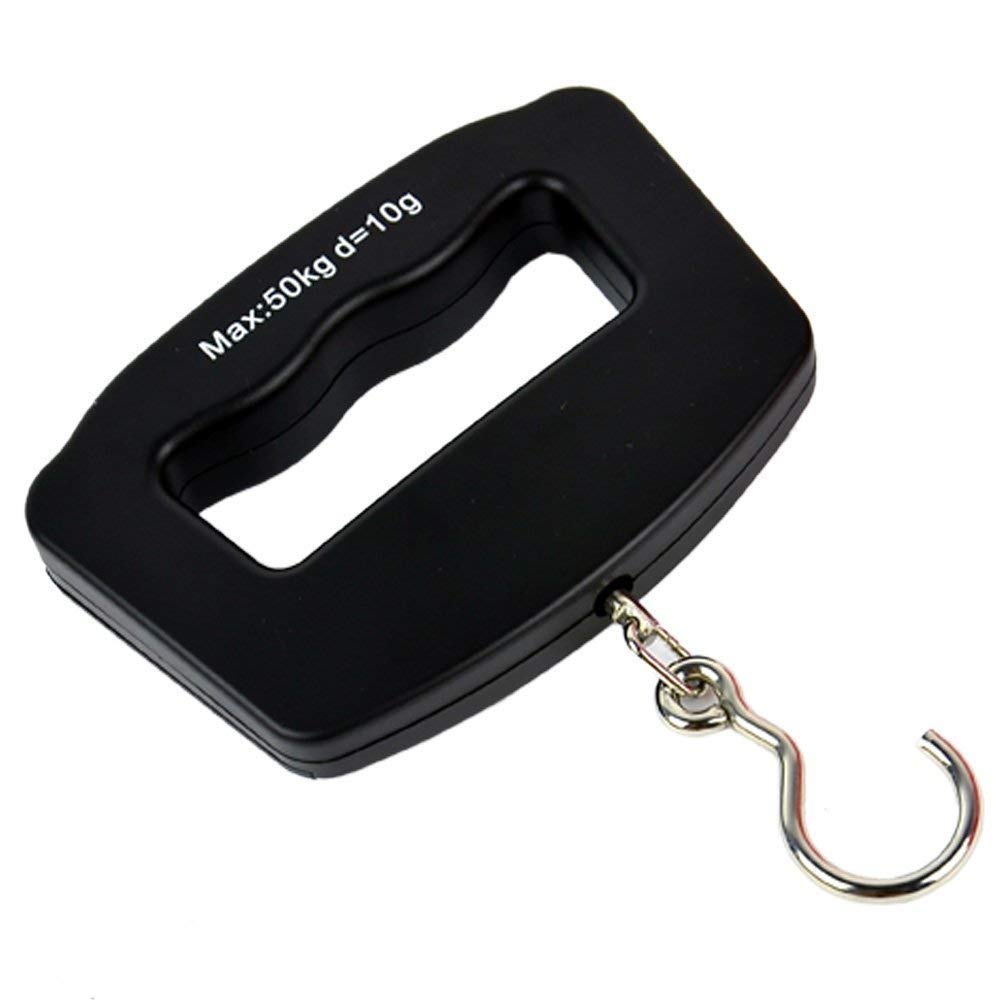 Briskyloom LCD Display Portable Bag Scales Hanging Hook Scale for Fishing Travel 110lb/50kg