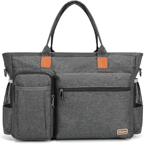 Laptop Tote Bag, Middle Size Computer Messenger Teacher Bag with 15.6'' Padded Laptop Sleeve - PuriLite